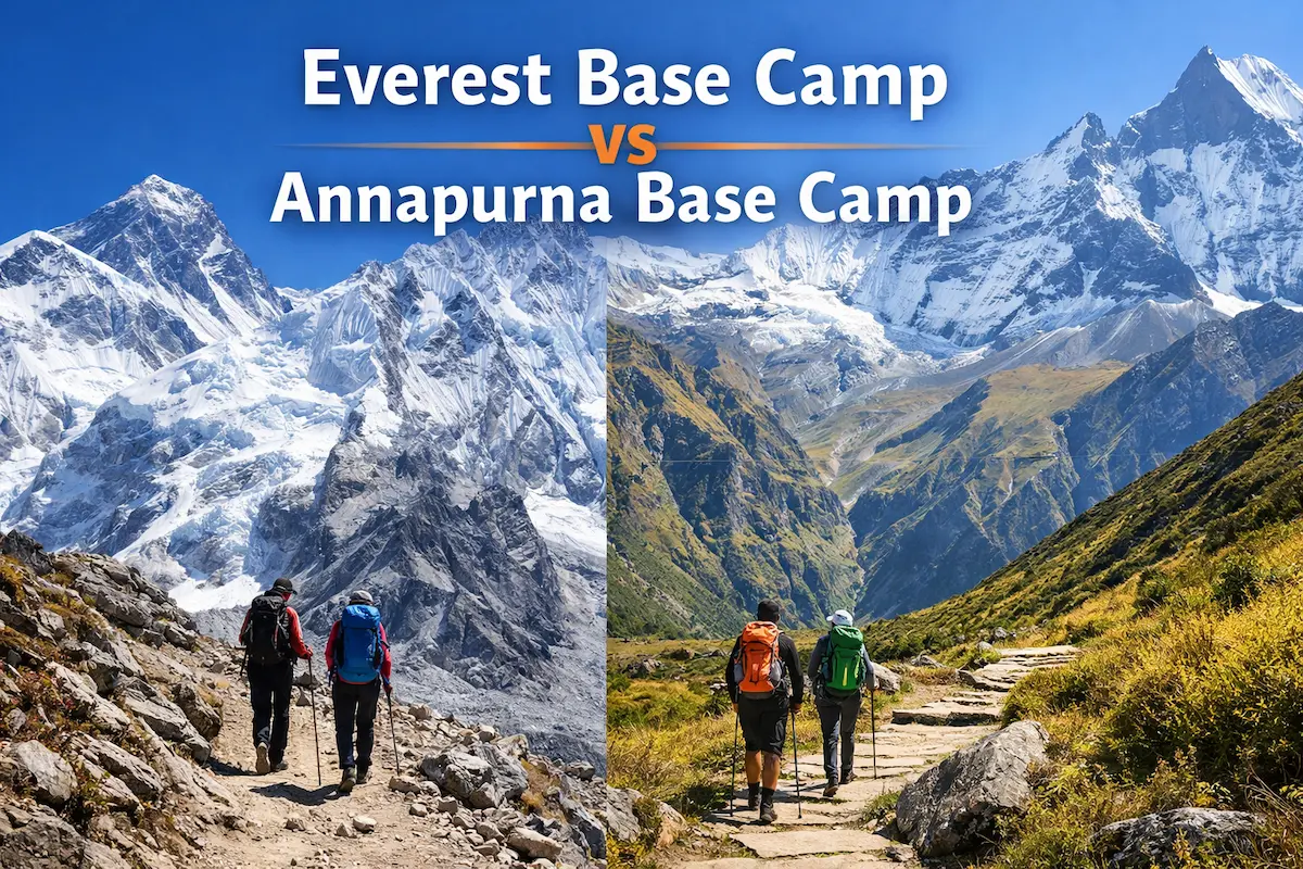 Everest Base Camp vs Annapurna Base Camp trek comparison on Himalayan trails
